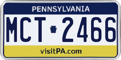 PA license plate MCT2466