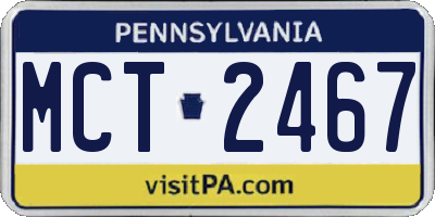 PA license plate MCT2467