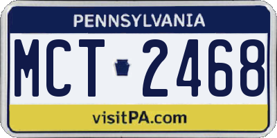 PA license plate MCT2468