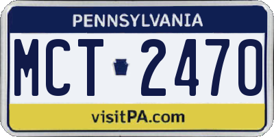 PA license plate MCT2470