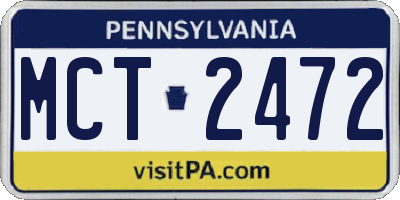 PA license plate MCT2472
