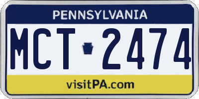 PA license plate MCT2474
