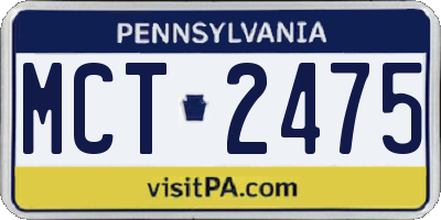 PA license plate MCT2475