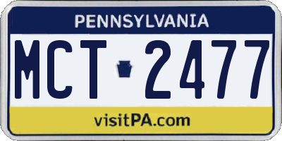 PA license plate MCT2477