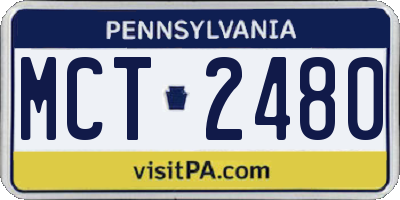 PA license plate MCT2480