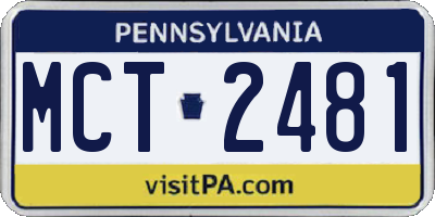 PA license plate MCT2481