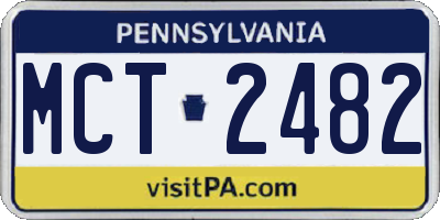 PA license plate MCT2482