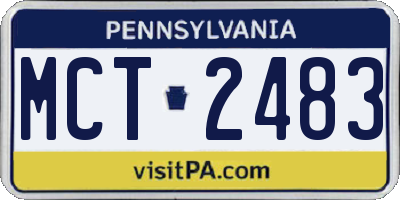 PA license plate MCT2483