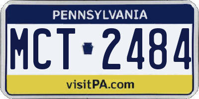 PA license plate MCT2484