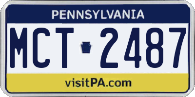 PA license plate MCT2487