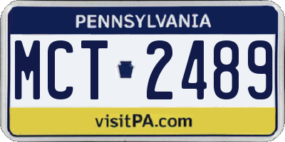 PA license plate MCT2489