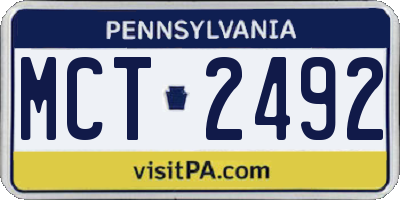 PA license plate MCT2492
