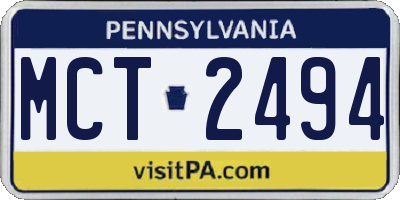 PA license plate MCT2494
