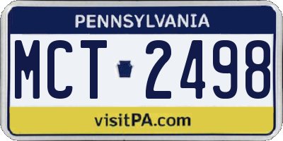 PA license plate MCT2498