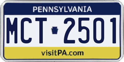 PA license plate MCT2501