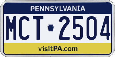 PA license plate MCT2504
