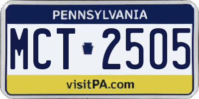 PA license plate MCT2505
