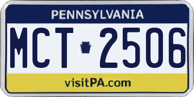 PA license plate MCT2506