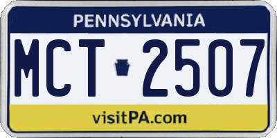 PA license plate MCT2507