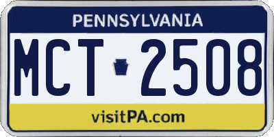 PA license plate MCT2508