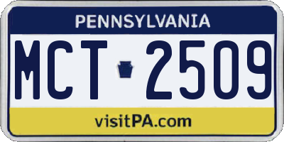 PA license plate MCT2509