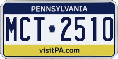PA license plate MCT2510