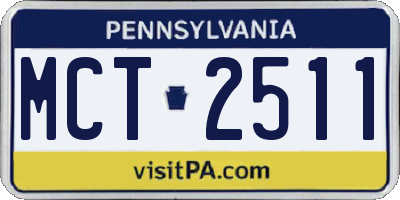 PA license plate MCT2511