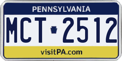 PA license plate MCT2512
