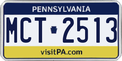 PA license plate MCT2513