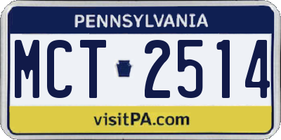 PA license plate MCT2514