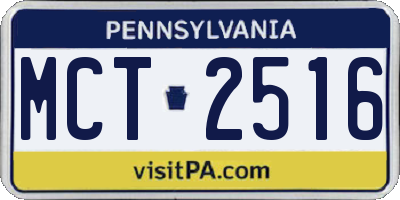 PA license plate MCT2516