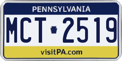 PA license plate MCT2519