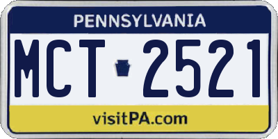 PA license plate MCT2521