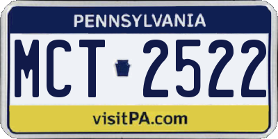 PA license plate MCT2522