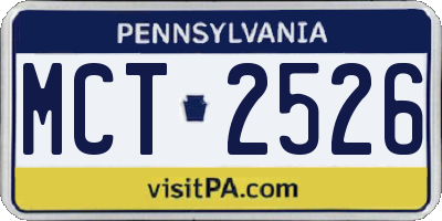 PA license plate MCT2526