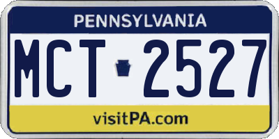 PA license plate MCT2527