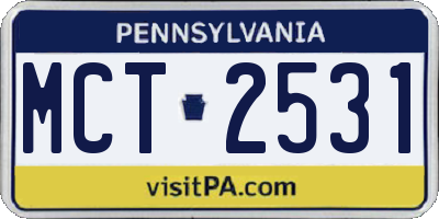 PA license plate MCT2531