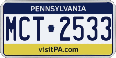 PA license plate MCT2533