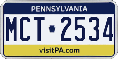 PA license plate MCT2534