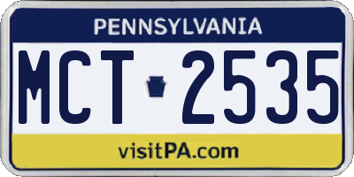 PA license plate MCT2535