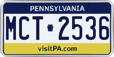 PA license plate MCT2536
