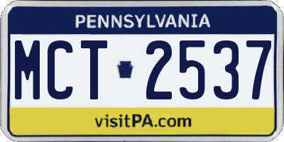 PA license plate MCT2537