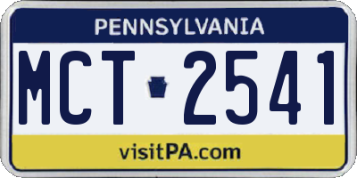 PA license plate MCT2541