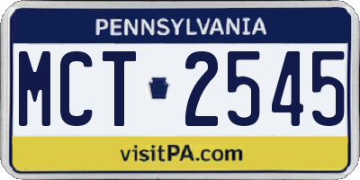 PA license plate MCT2545