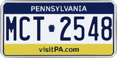 PA license plate MCT2548