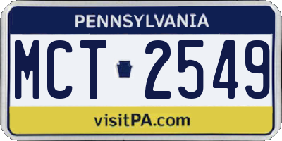 PA license plate MCT2549