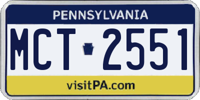 PA license plate MCT2551