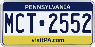 PA license plate MCT2552