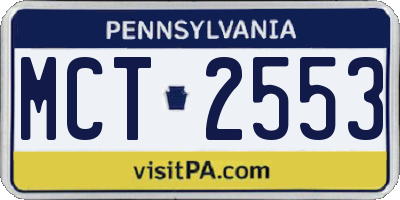 PA license plate MCT2553