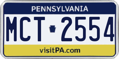 PA license plate MCT2554